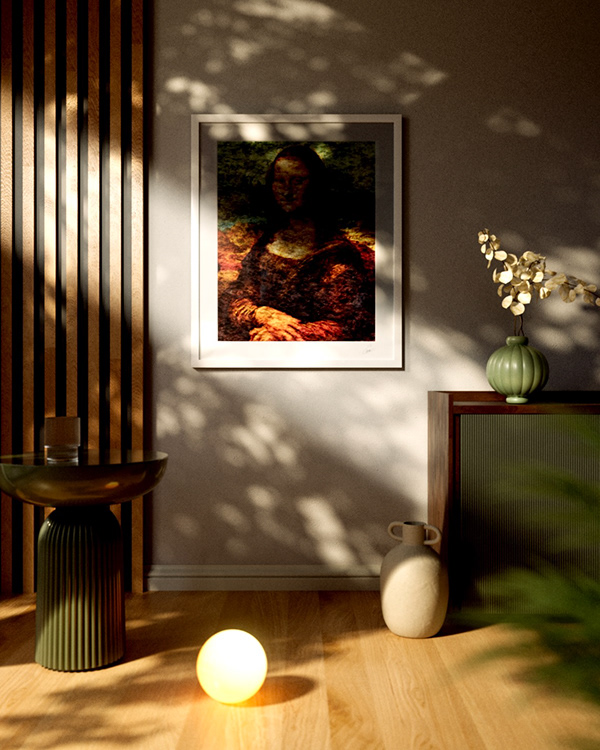 Monalisa signed frame detail