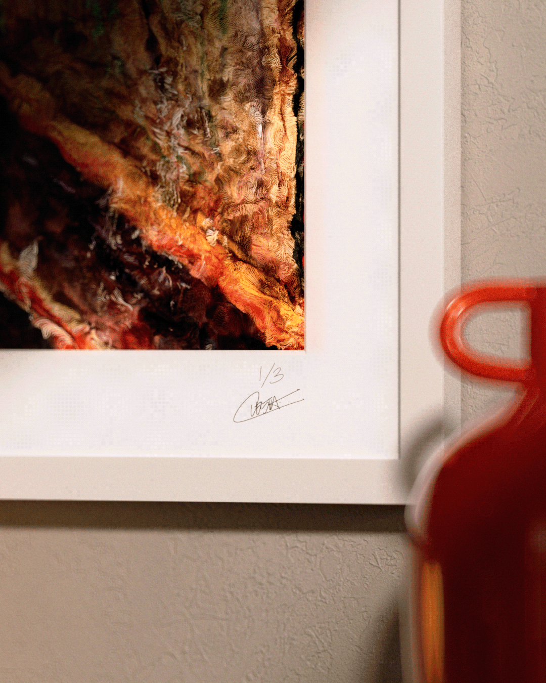 The Scream signed frame detail